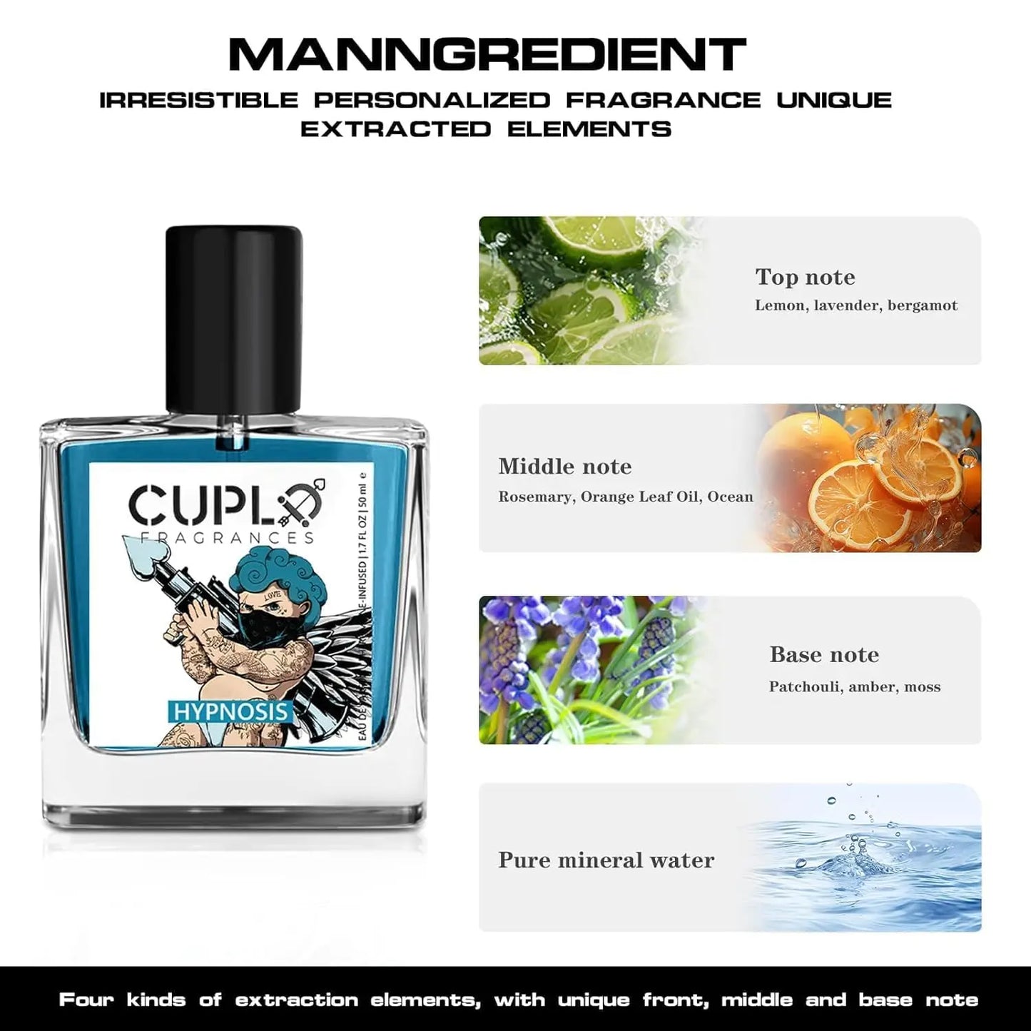 50Ml Cupid Pheromone Cologne for Men Hypnosis 2.0 Cologne for Men Pheromone-Infused Hypnosis Cologne Long Lasting Scent